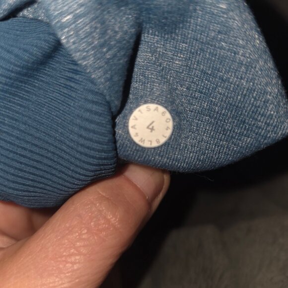 Lululemon Dance Studio Jacket Rib Sleeve Petrol Blue/Heathered Petrol Blue, Sz 4 - Picture 2 of 4